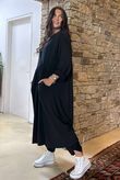Made in Italy Donegal Cotton Jersey Smock Dress Black